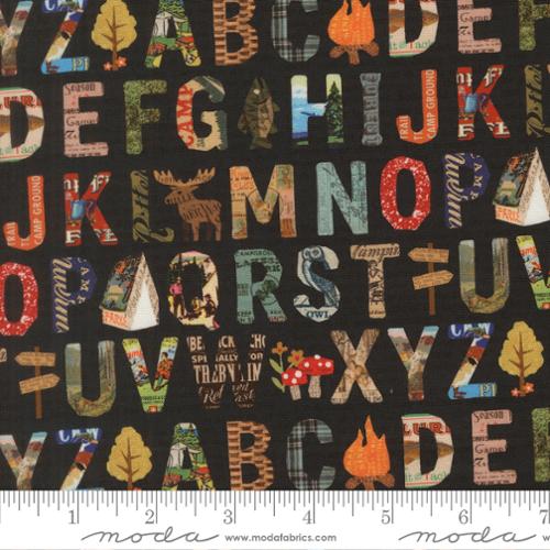 Moda Fabrics-Paper Trails-Alphabet-Navy