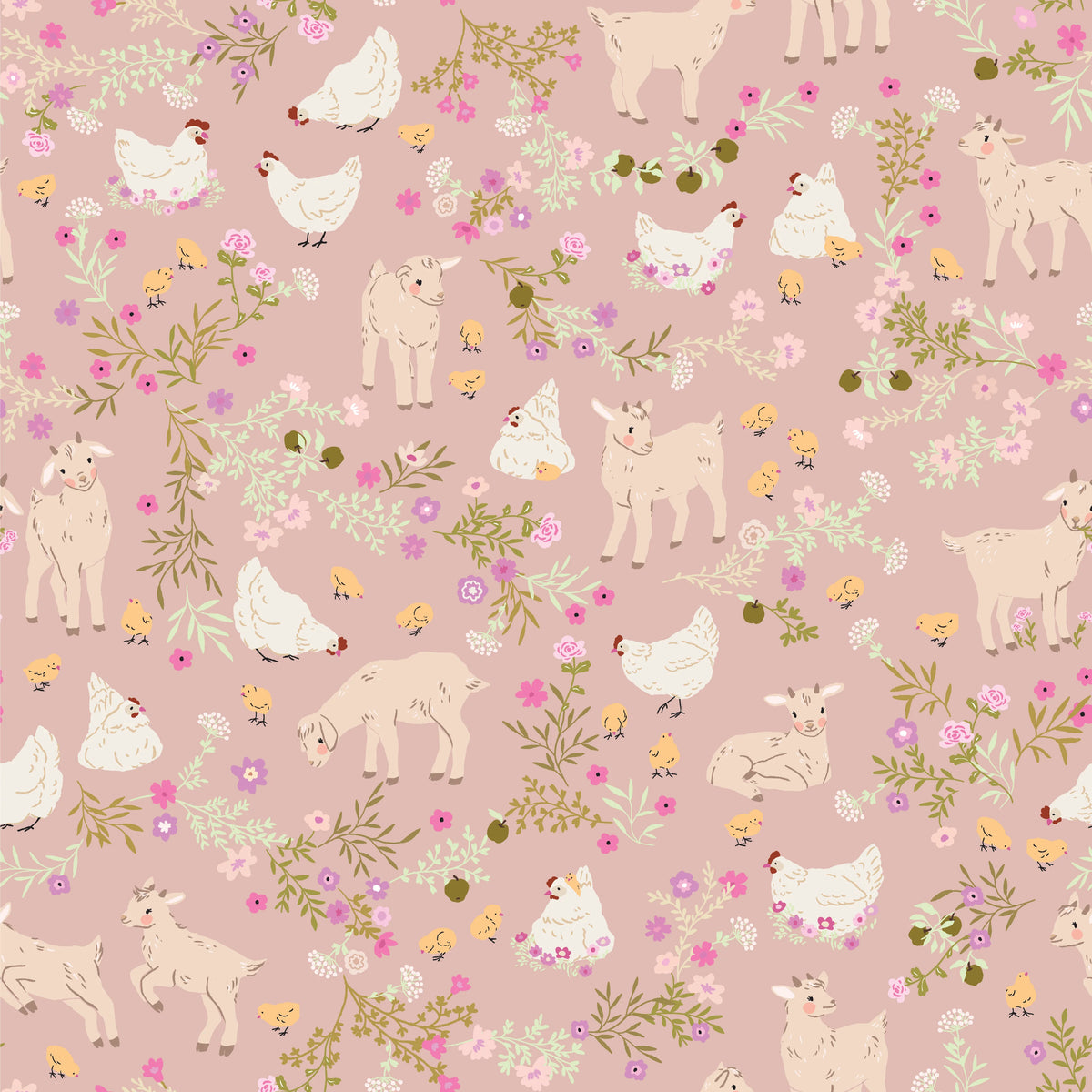 Poppie Cotton-PR26845-Barnyard Babies-Rose