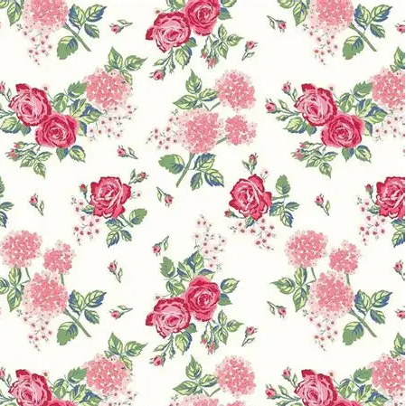 Riley Blake Quilting Cotton-Bluegrass Charm-Roses-Cloud