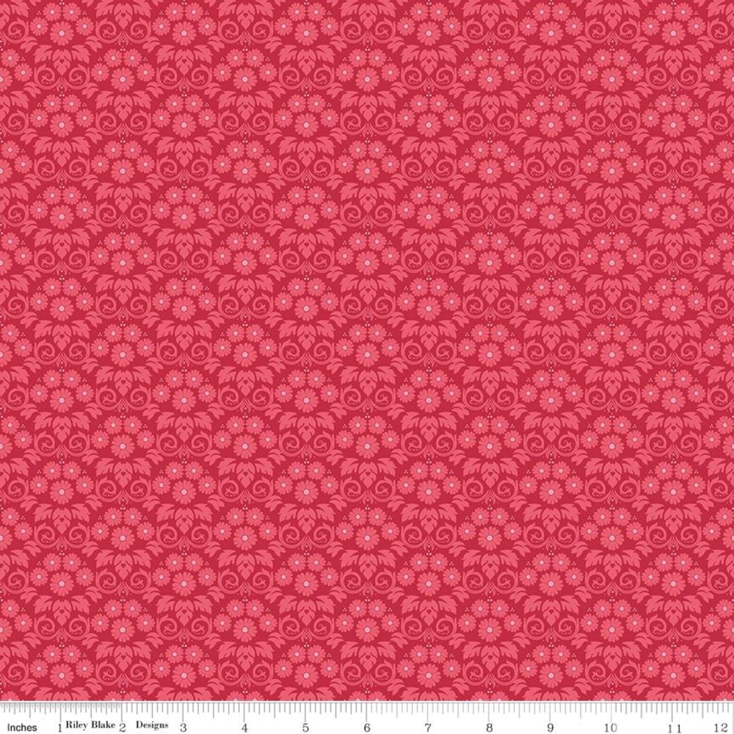 Riley Blake Quilting Cotton-Bluegrass Charm-Damask Red