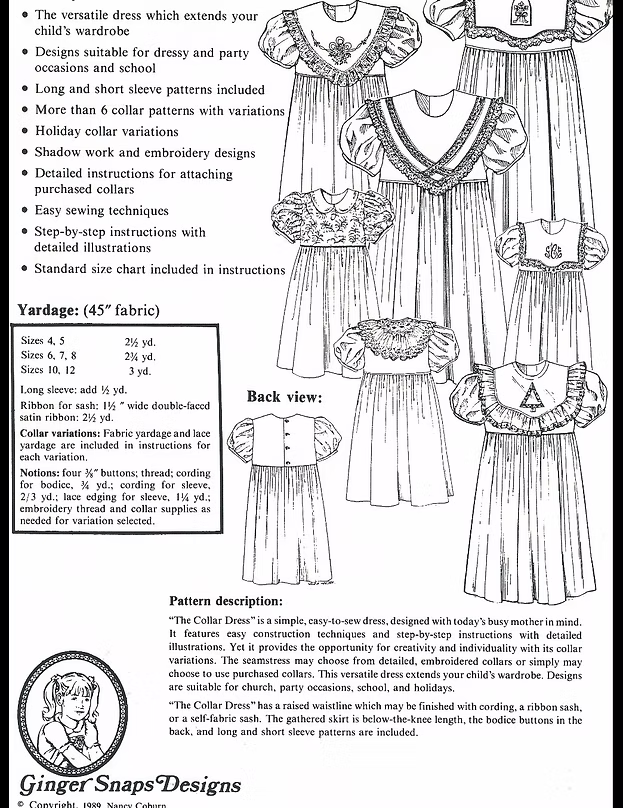 Ginger Snaps Designs-The Collar Dress