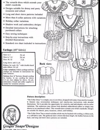 Ginger Snaps Designs-The Collar Dress