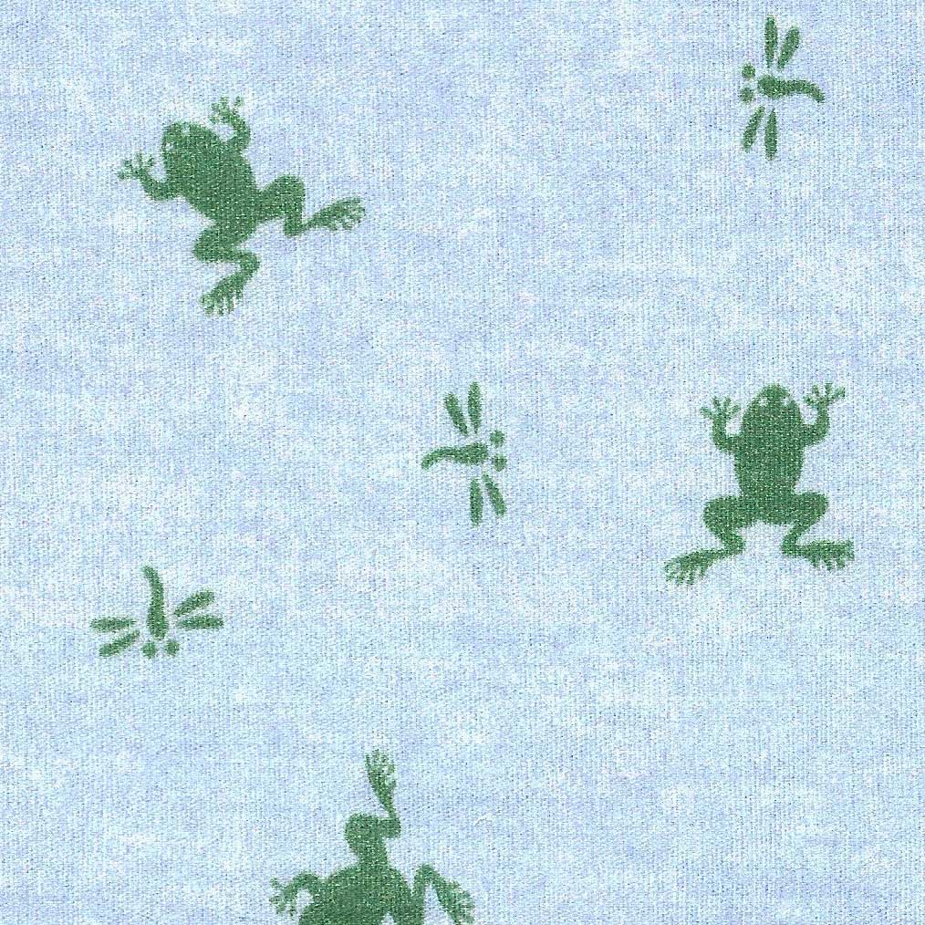 Fabric Finders Print #2795-Frog & Dragonfly, Blue & Green