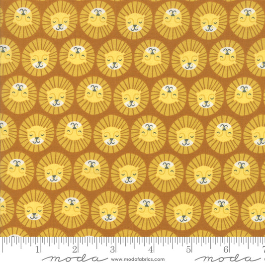 Moda Fabrics-Safari Life-20646-Lion Heads-Amber