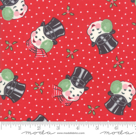 Moda-Sweet Christmas-Urban Chiks- Snowman on Red