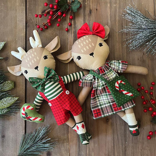 Moda-Holiday Cheer Reindeer Doll Panel Set