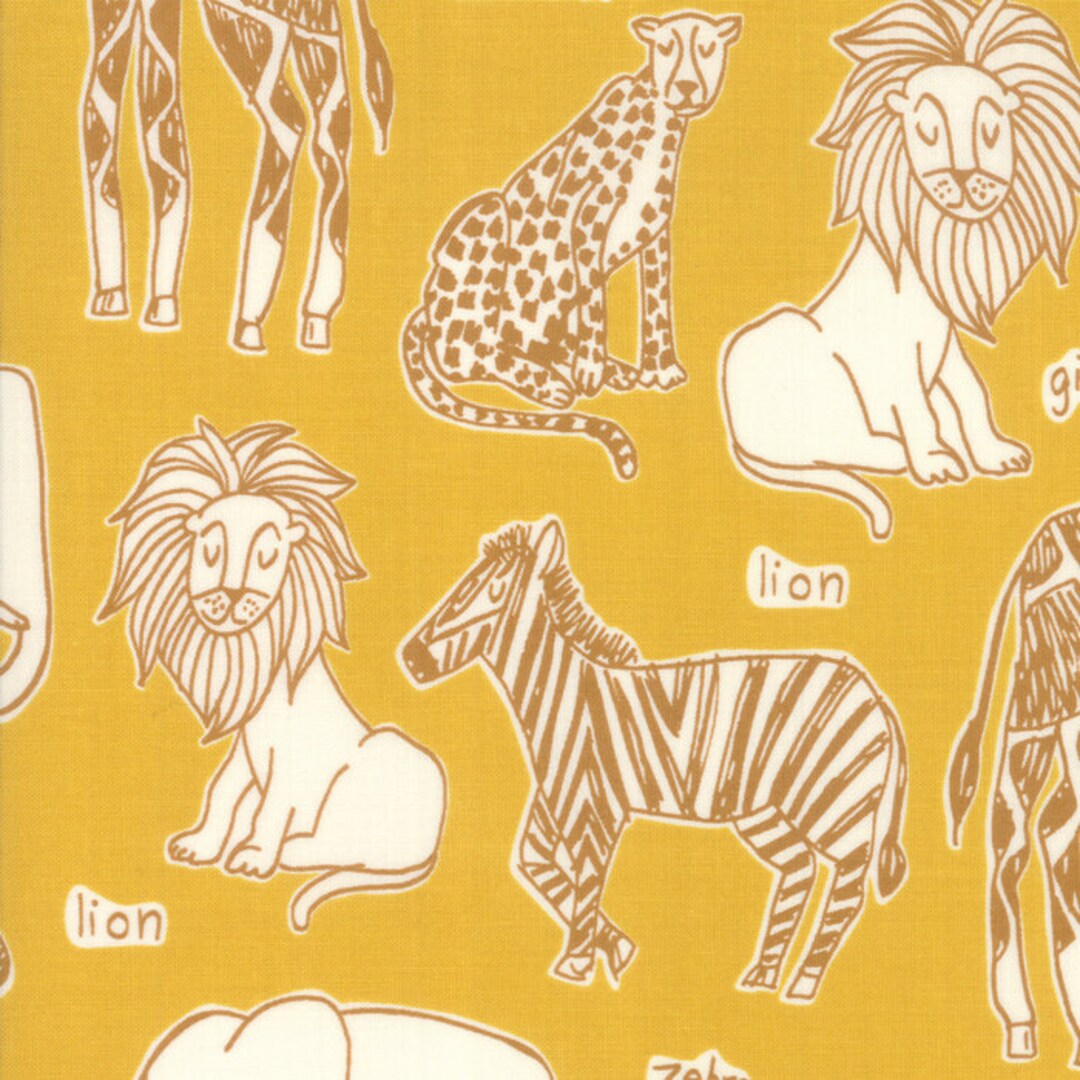 Moda Fabrics-Safari Life-20642-Safari Animals-Amber