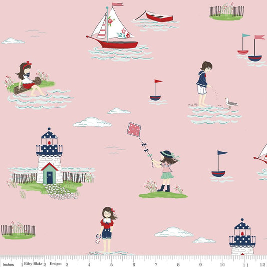Riley Blake Quilting Cotton-Seaside-C7230-Pink