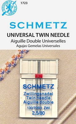 Schmetz Machine Needles 1723-Twin Needle-Size 2.5/80