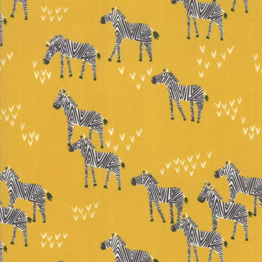 Moda Fabrics-Safari Life-20645-Zebras-Amber